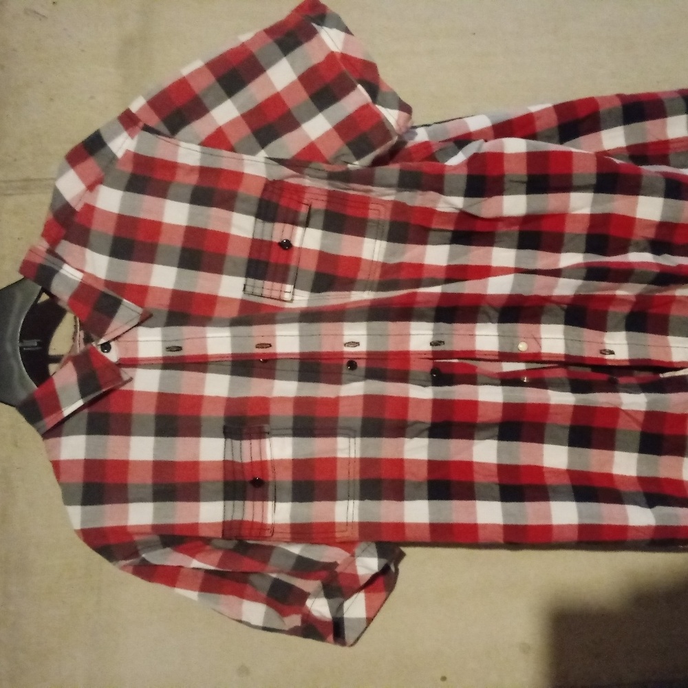Silver Jeans Co. Red Checkered Flannel Shirt